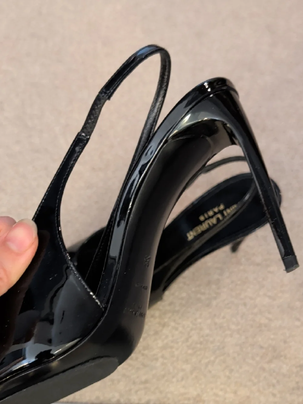 Saint Laurent Paris - Pulp Slingback Black Patent - Stiletto Pumps - Picture 8 of 12